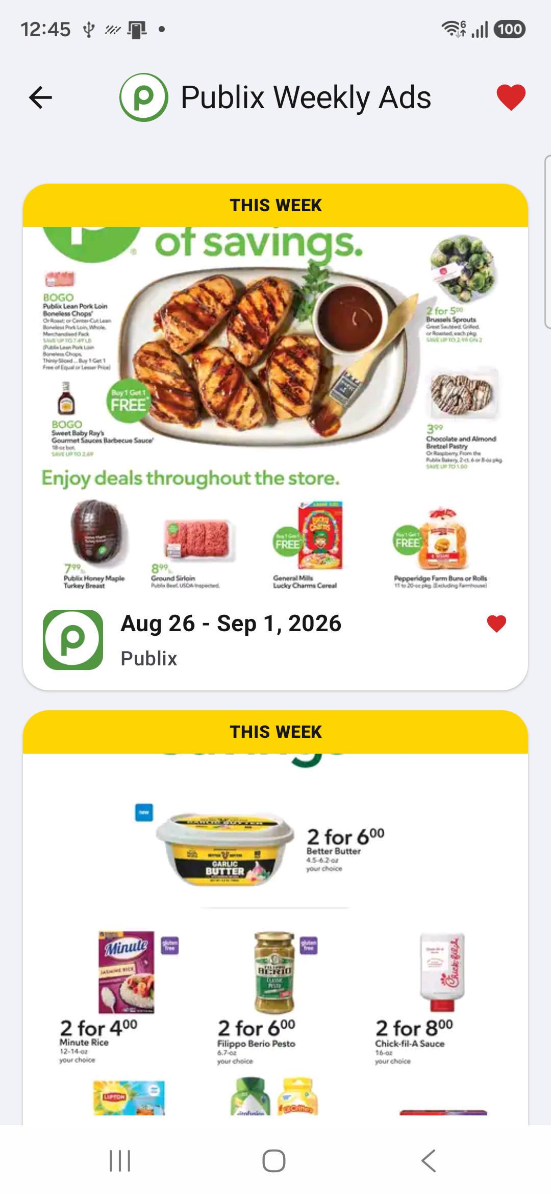 Store deals screen